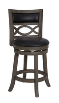 Manchester 24" Counter Stool w/Black PU Cushions-Gray