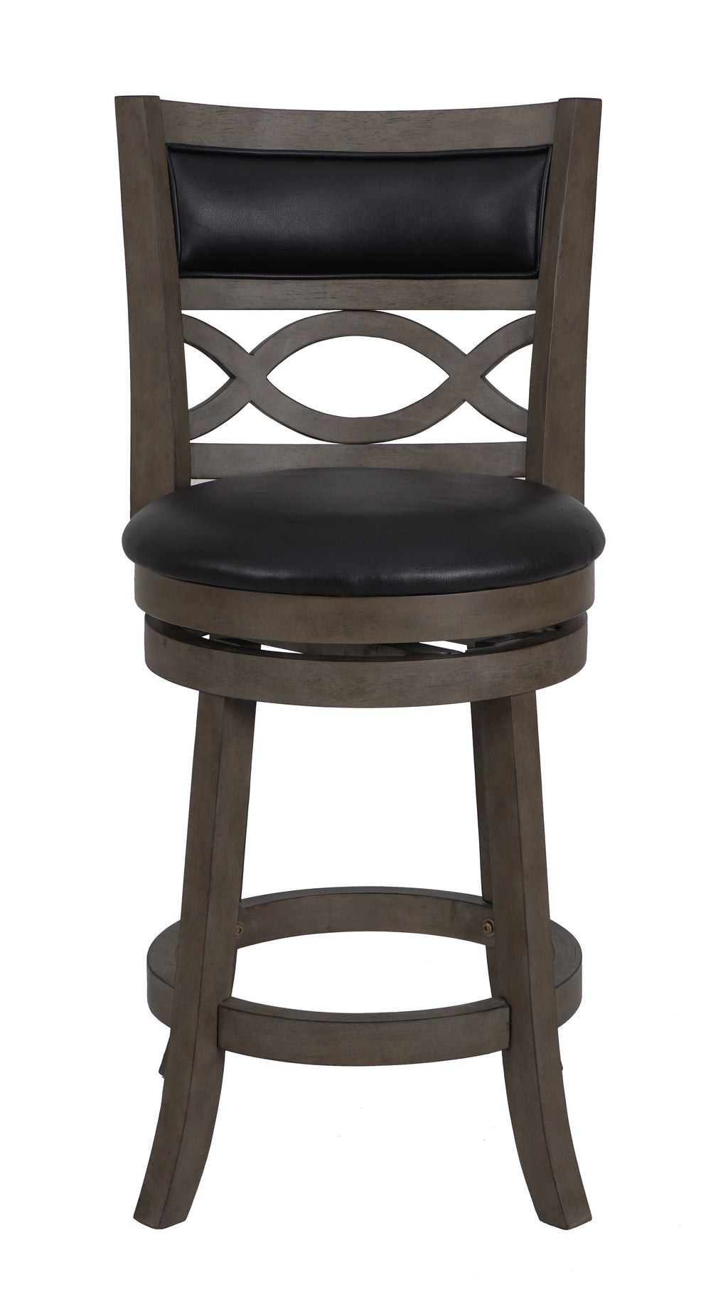 Manchester 24" Counter Stool w/Black PU Cushions-Gray