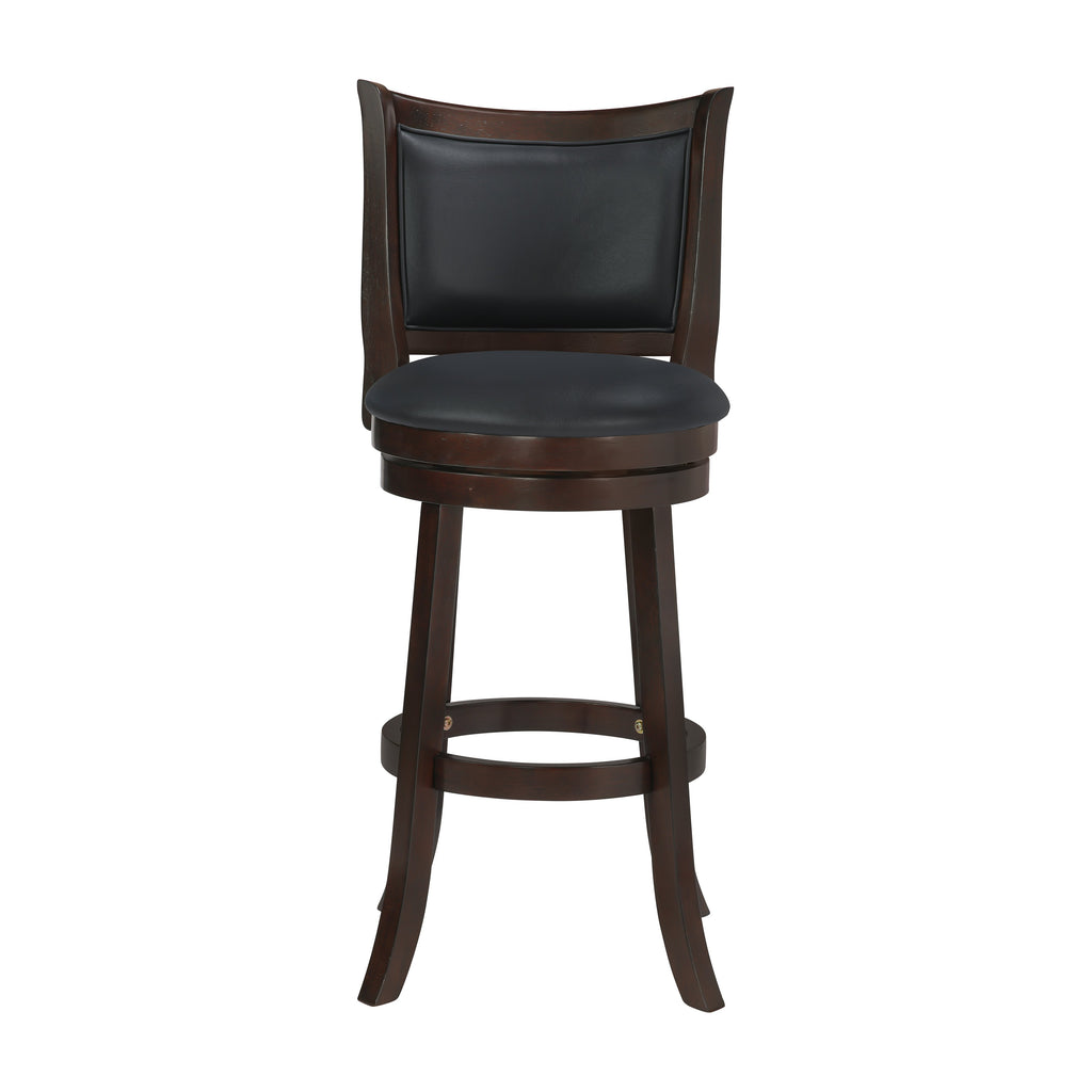 Bristol 29" Bar Stool w/Black PU Cushions-Dk Brown