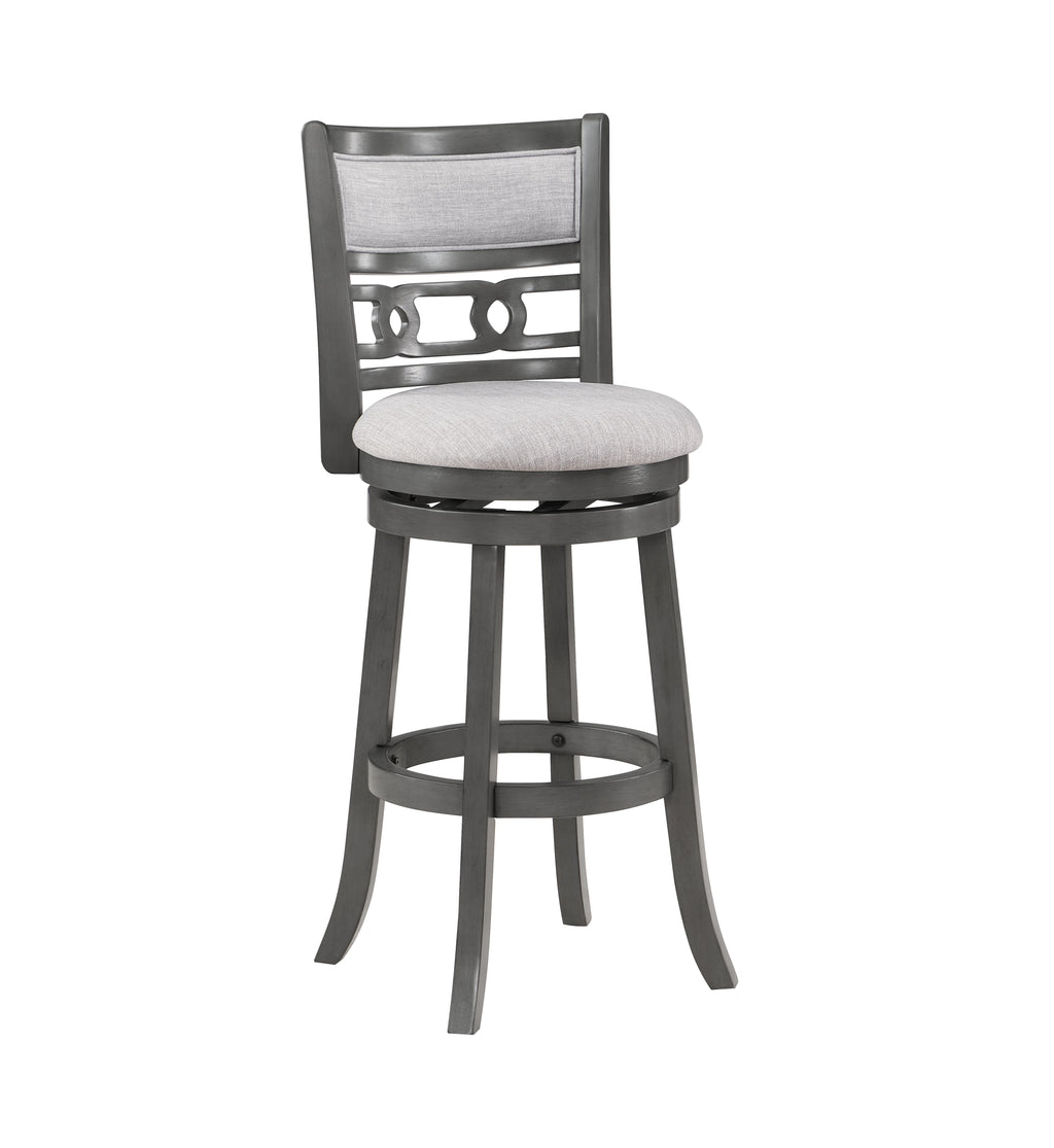 Gia 29" Swivel Barstool-Gray w/Gray Fabric Seat
