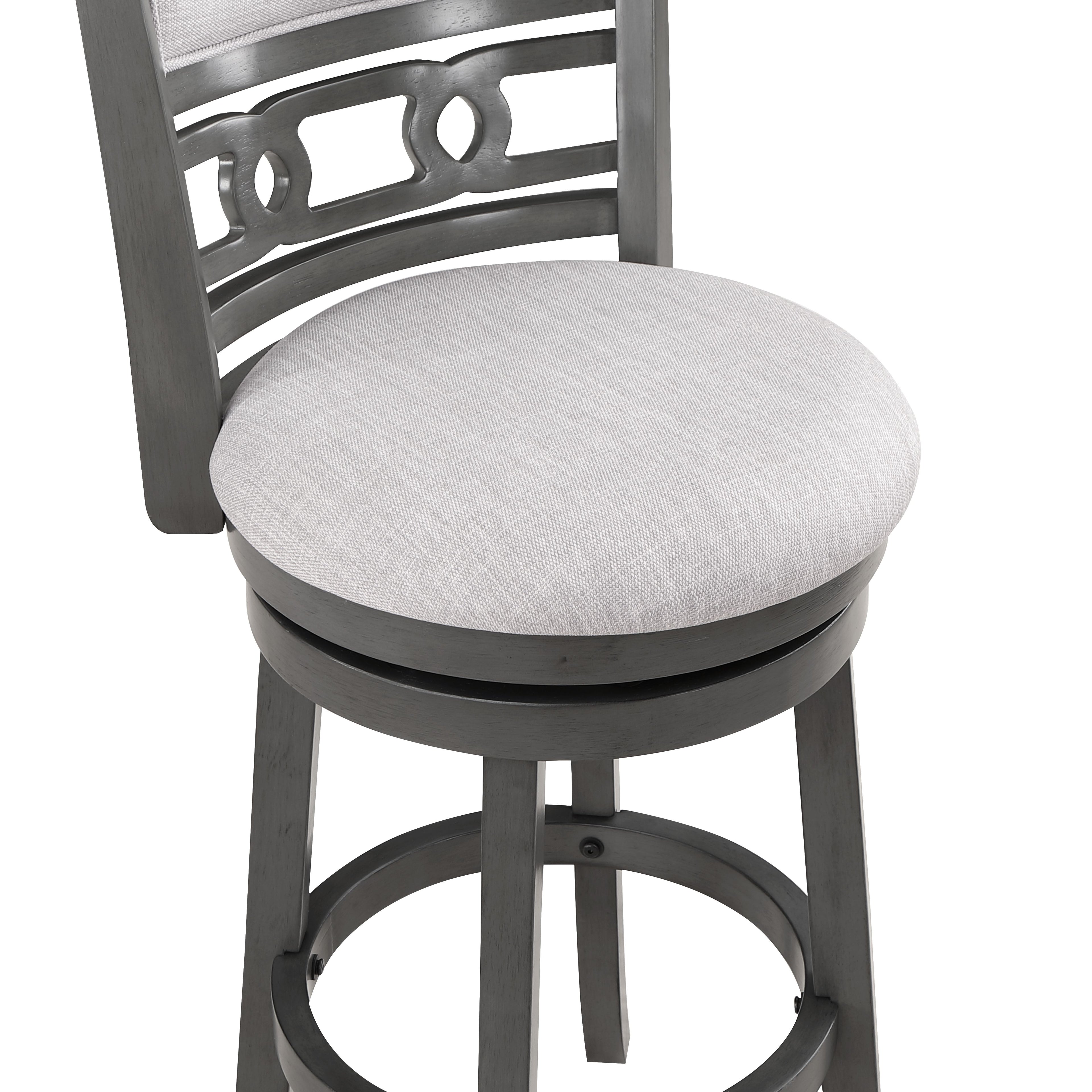 Gia 29" Swivel Barstool-Gray w/Gray Fabric Seat