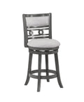 Gia 24" Swivel Counter Stool-Gray w/Gray Fabric Seat