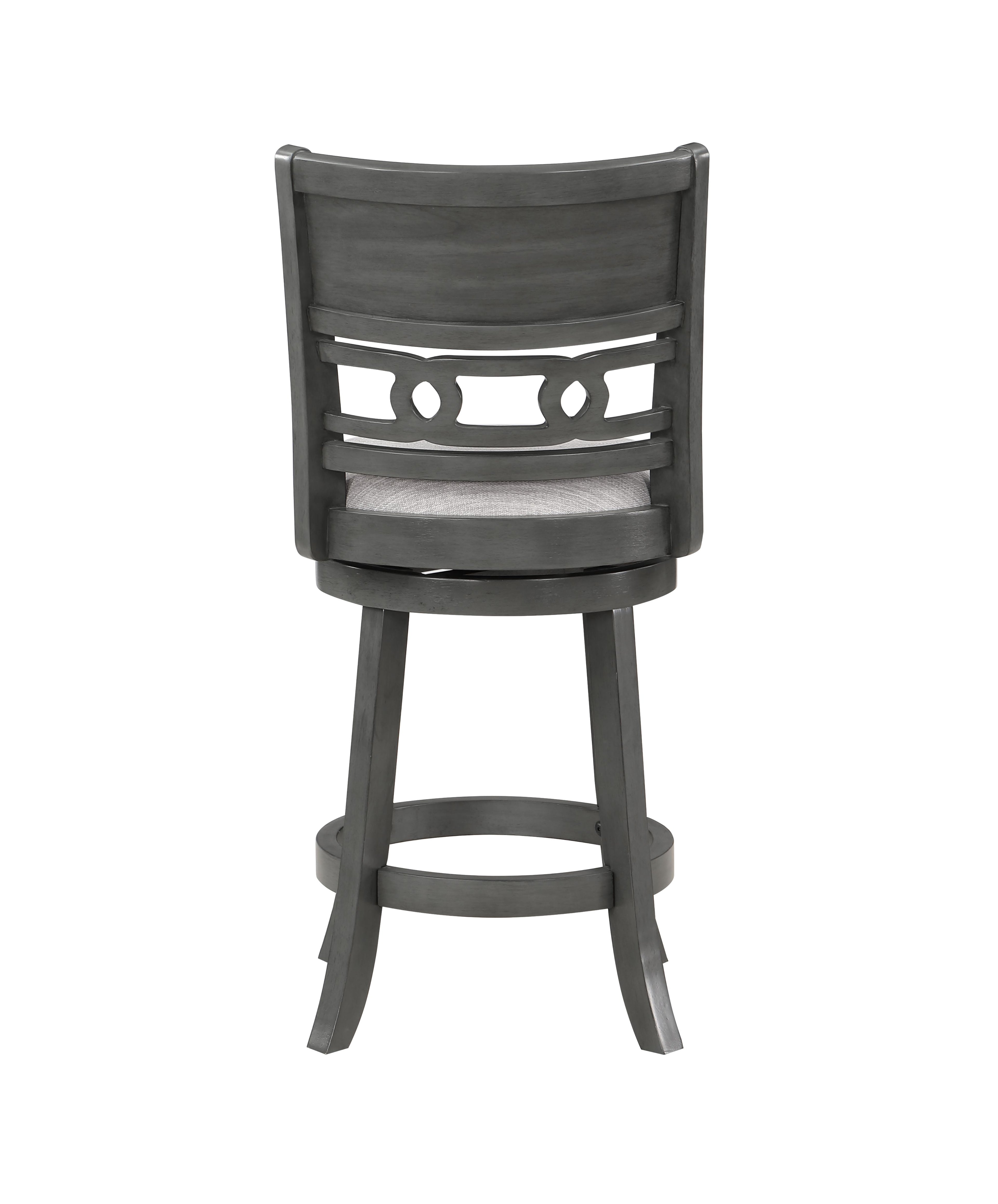 Gia 24" Swivel Counter Stool-Gray w/Gray Fabric Seat
