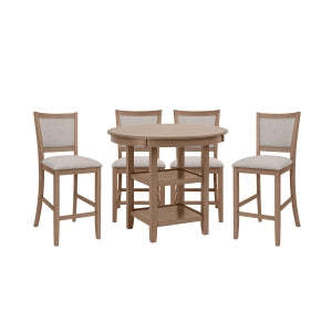 Anya 5-Piece Counter Height Dining Set in driftwood