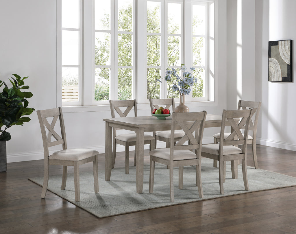 Prescott seven-piece dining set staged view
