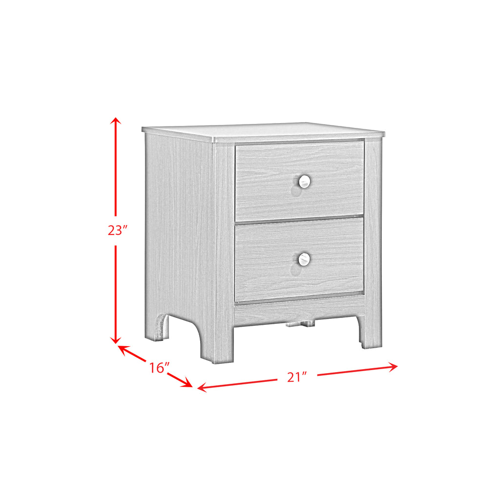 Sami Youth 2-Drawer Nightstand In Grey