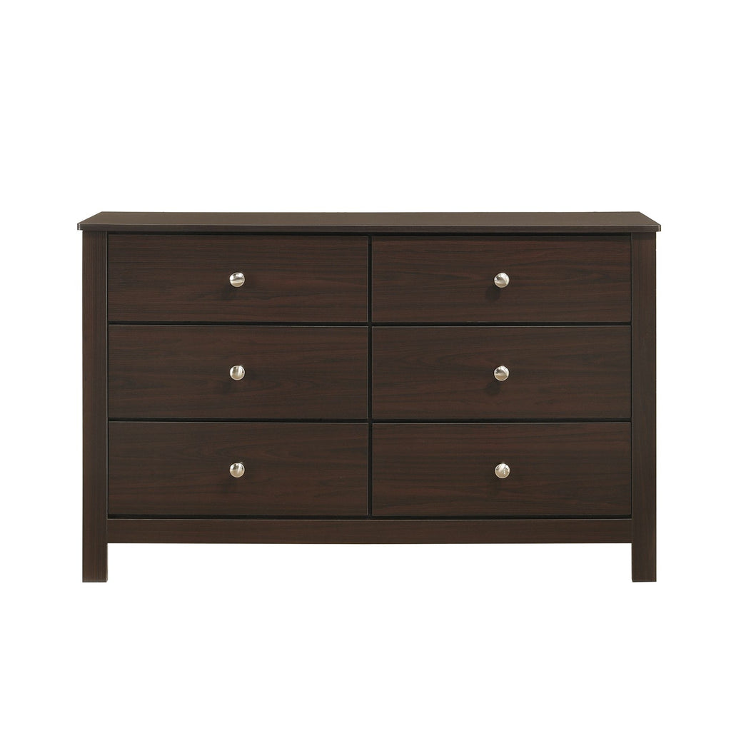 Sami Youth 6-Drawer Dresser In Espresso