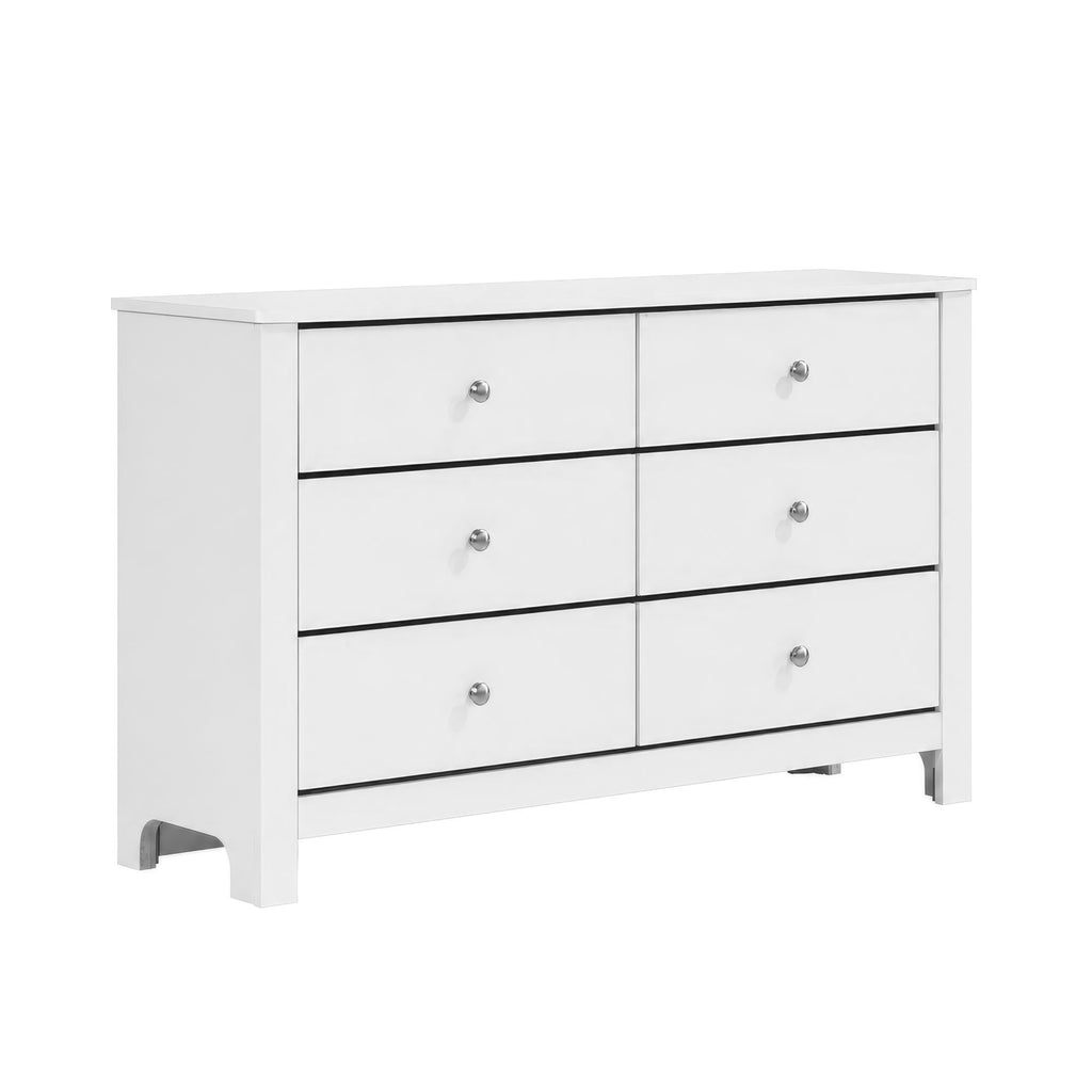 Sami Youth 6-Drawer Dresser In White