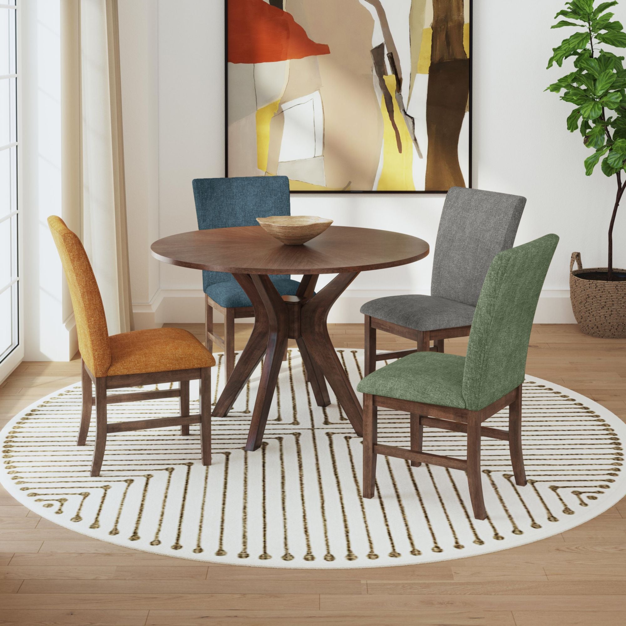 Santa Barbara Round Dining Table In Walnut