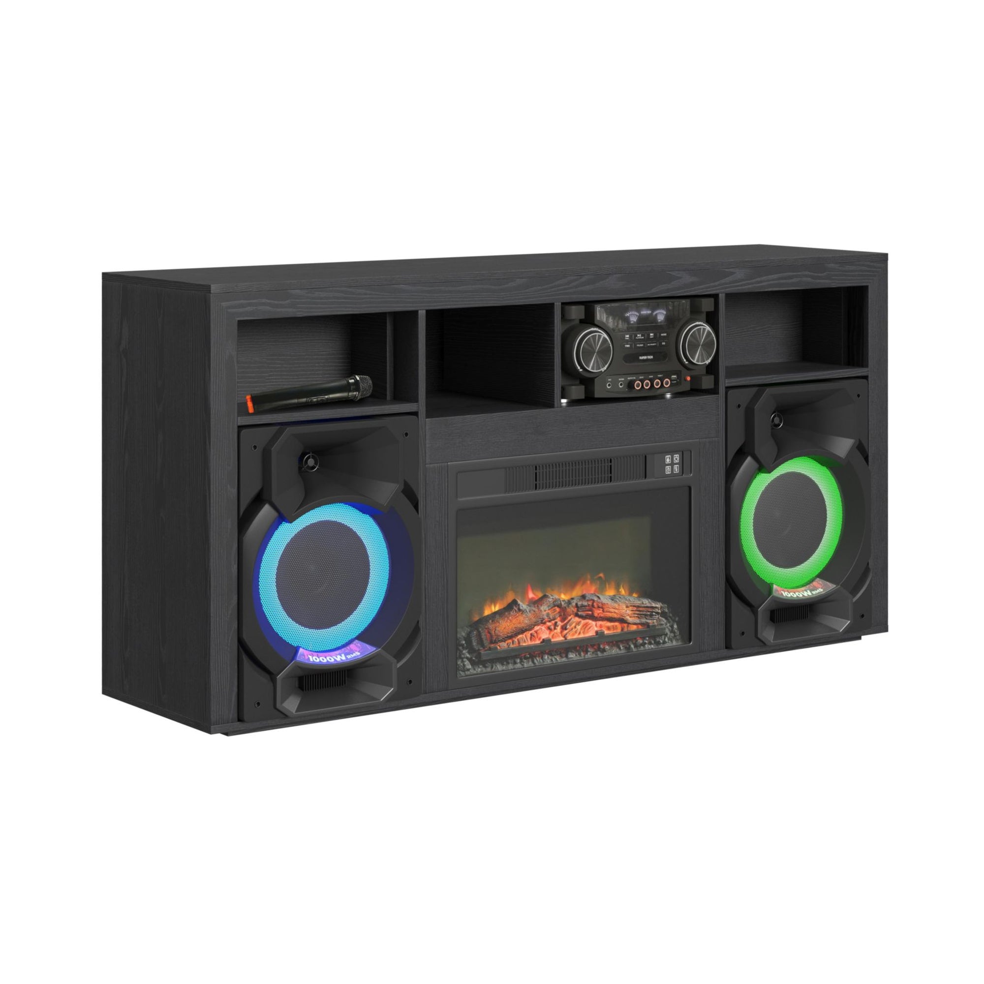 St. Cloud Fireplace With Sound System In Black