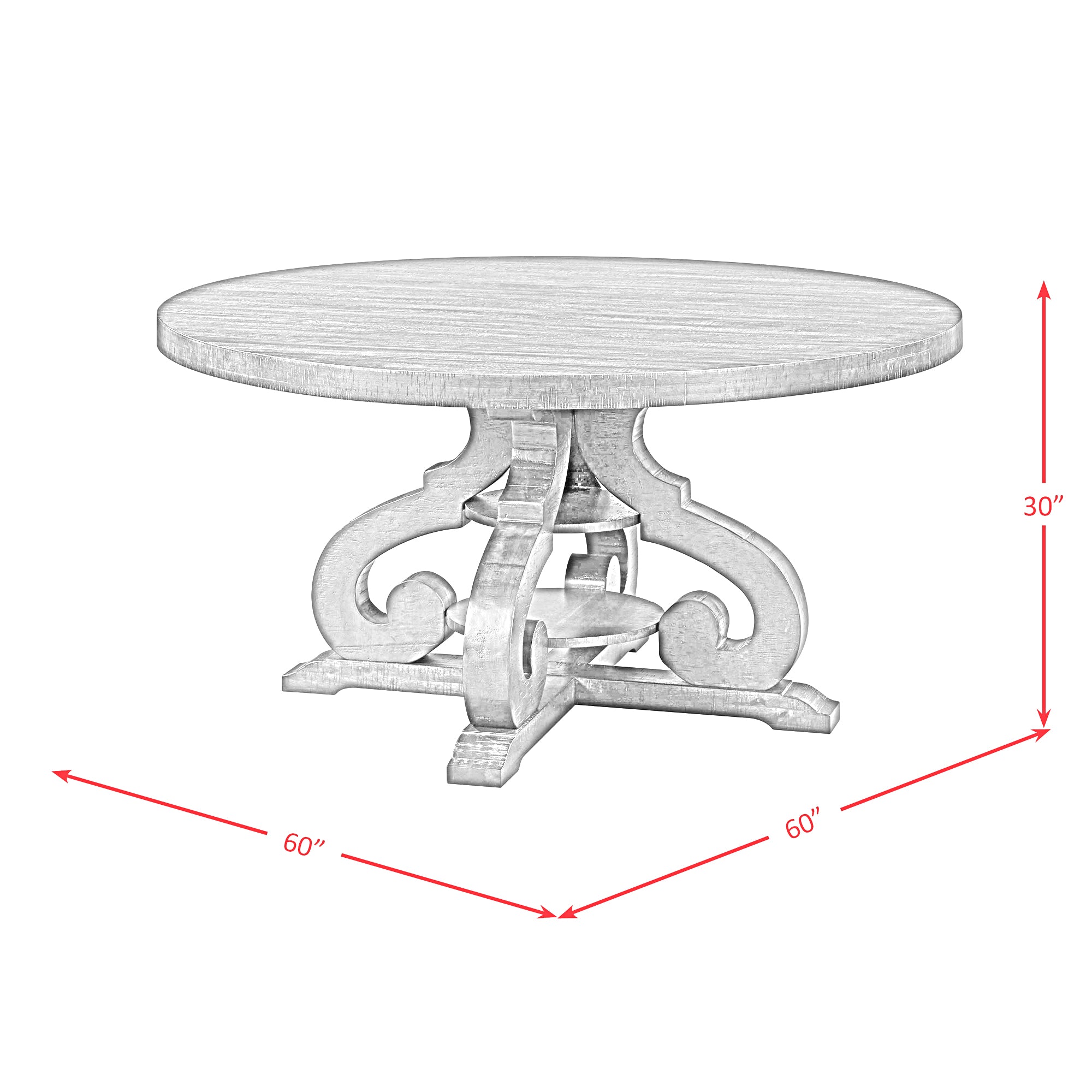 Stone Round Dining Table w/PU Base In White