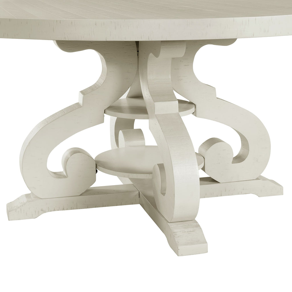 Stone Round Dining Table w/PU Base In White