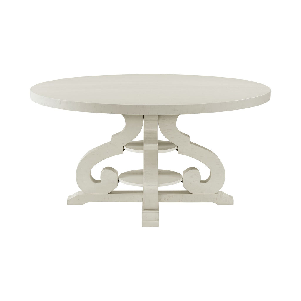 Stone Round Dining Table w/PU Base In White