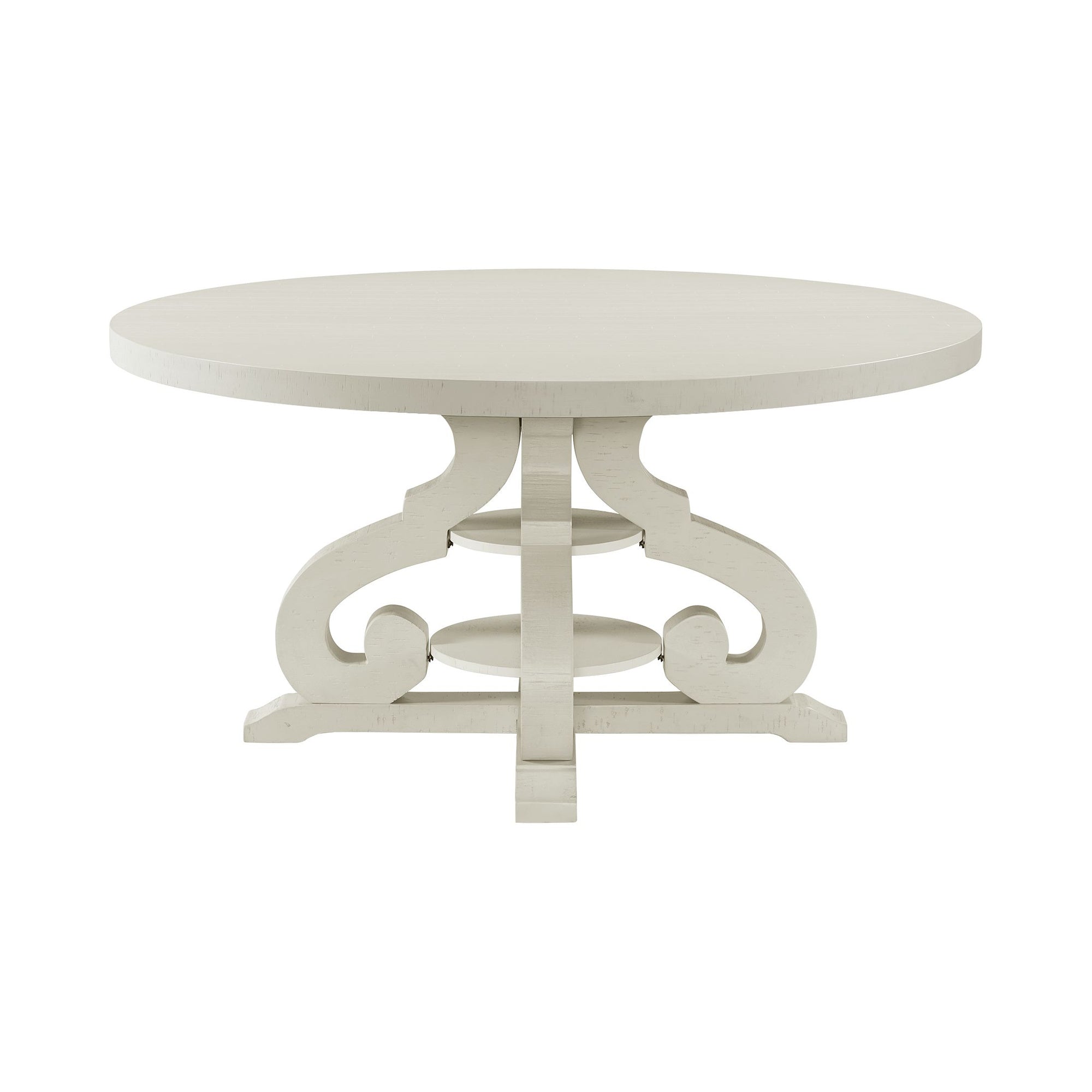 Stone Round Dining Table w/PU Base In White