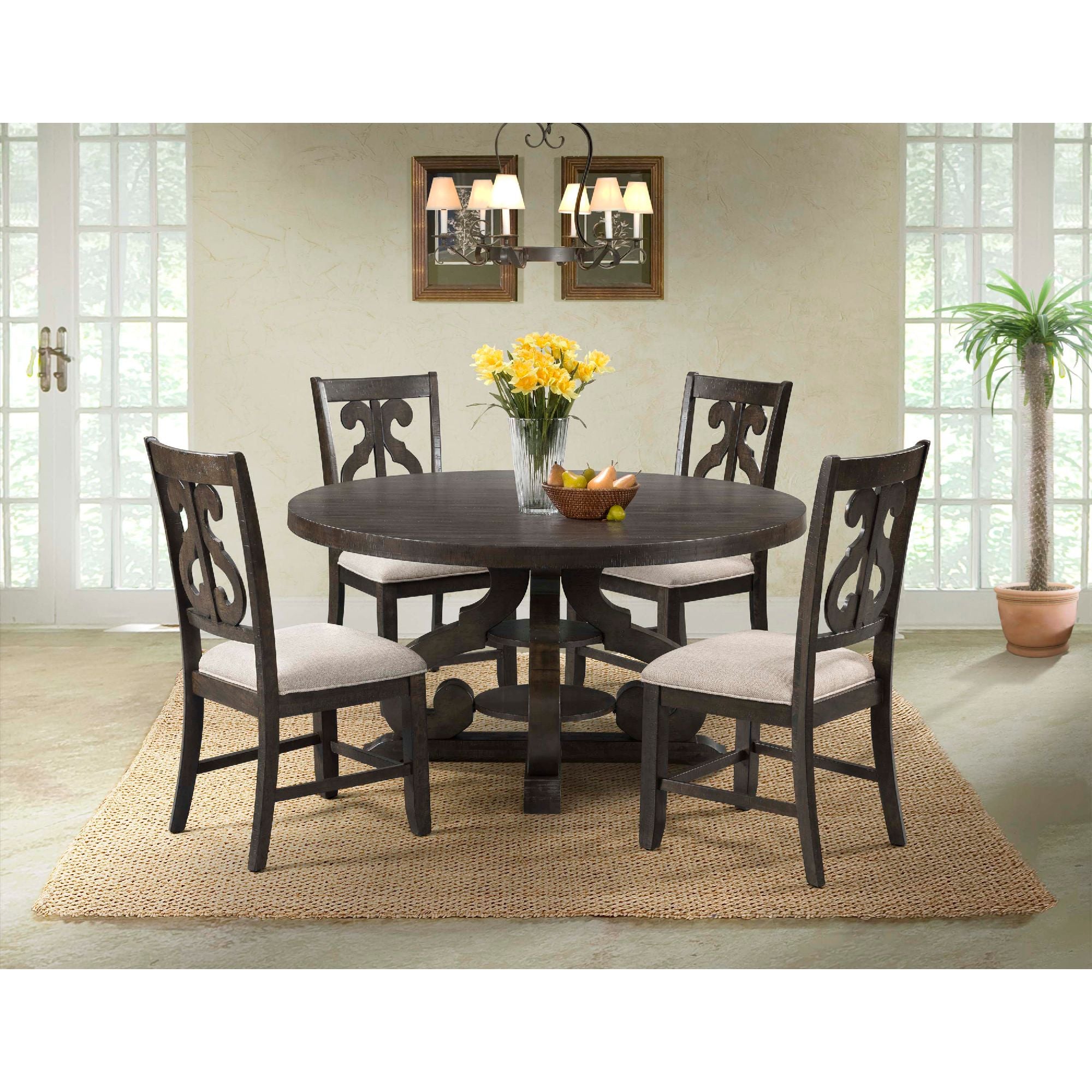 Stone Round Dining Table w/PU Base