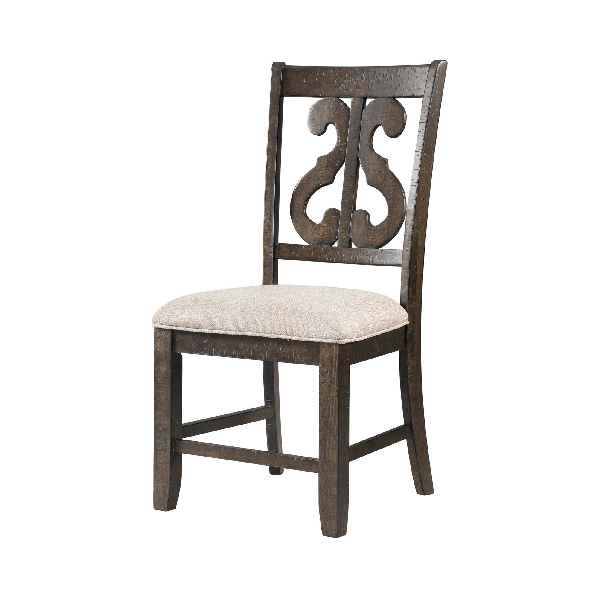 Stone Wooden Swirl Back Side Chair (2 Per Pack)