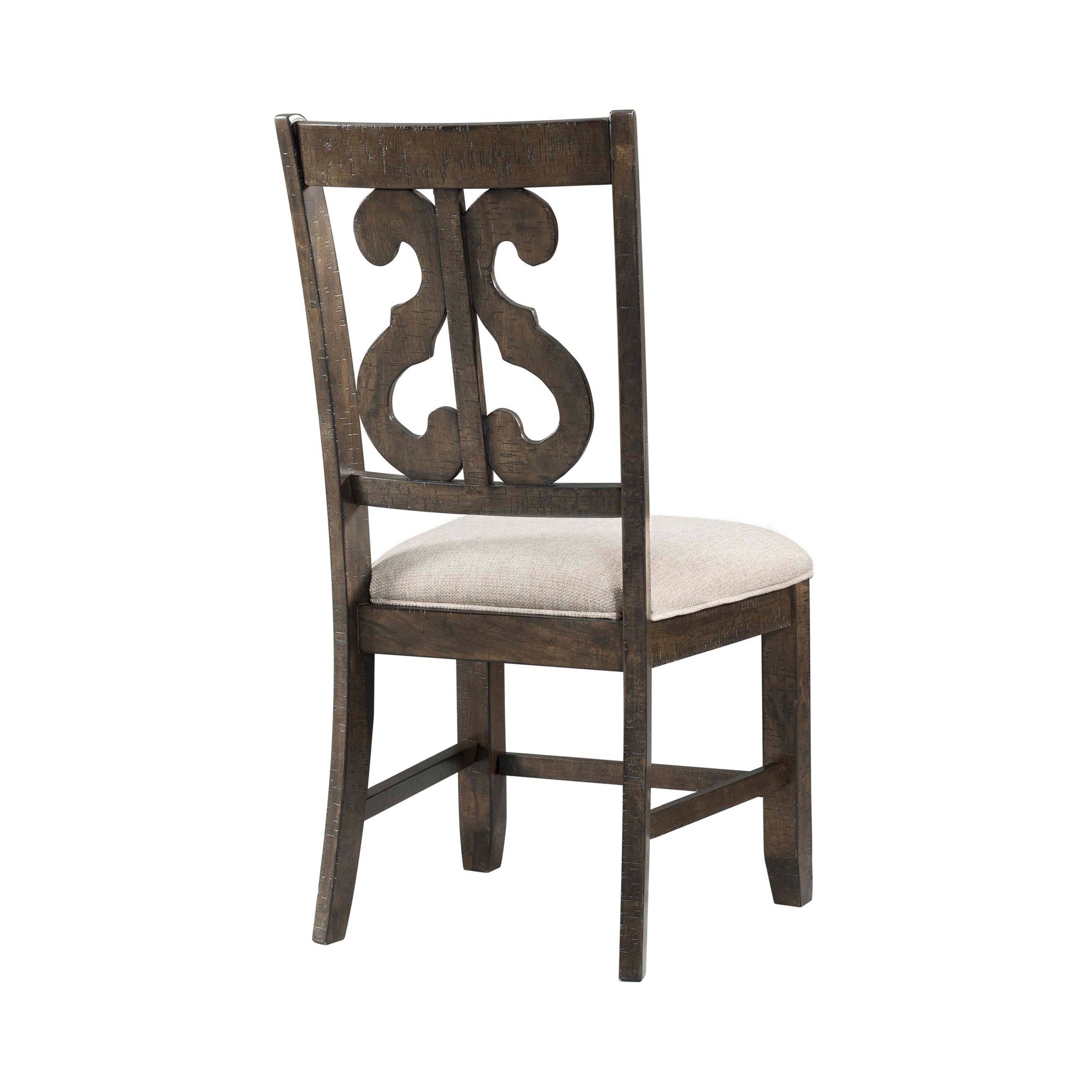 Stone Wooden Swirl Back Side Chair (2 Per Pack)