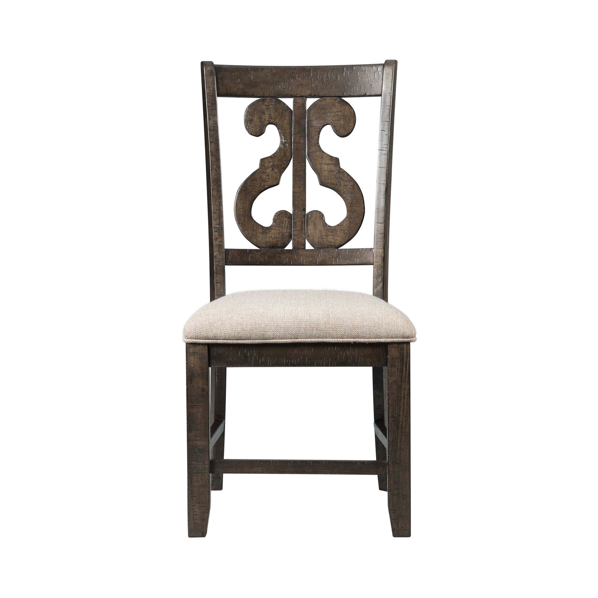 Stone Wooden Swirl Back Side Chair (2 Per Pack)