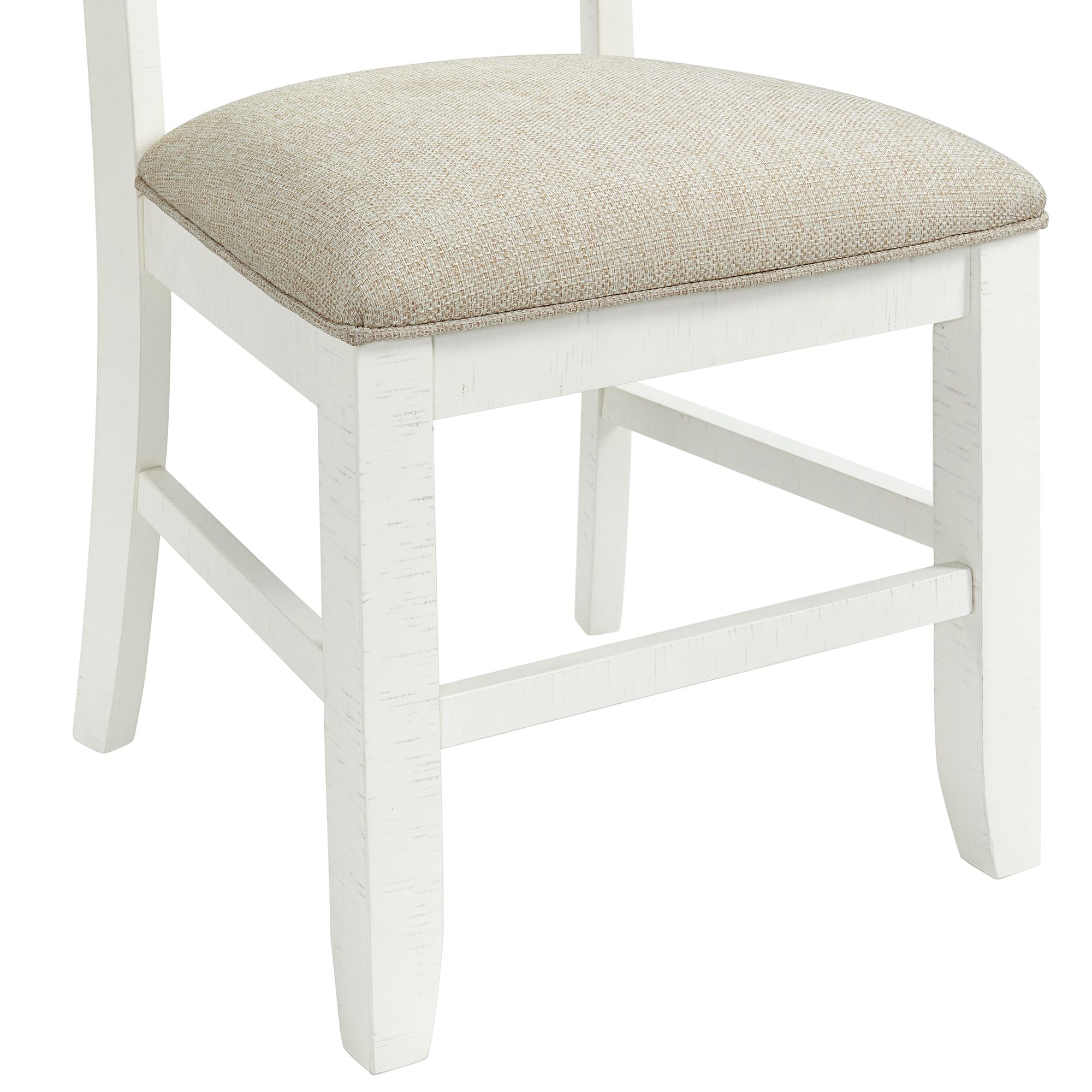 Stone Wooden Swirl Back Side Chair In White (2 Per Pack)