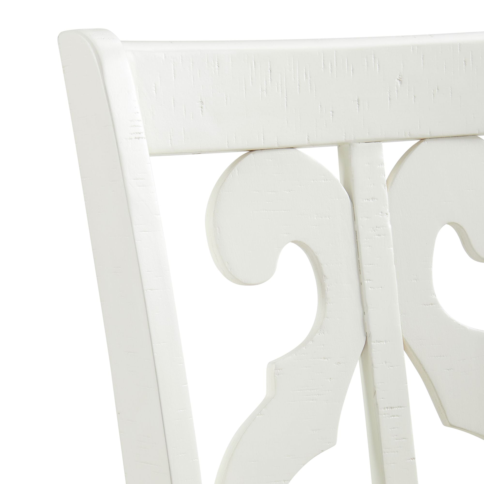 Stone Wooden Swirl Back Side Chair In White (2 Per Pack)