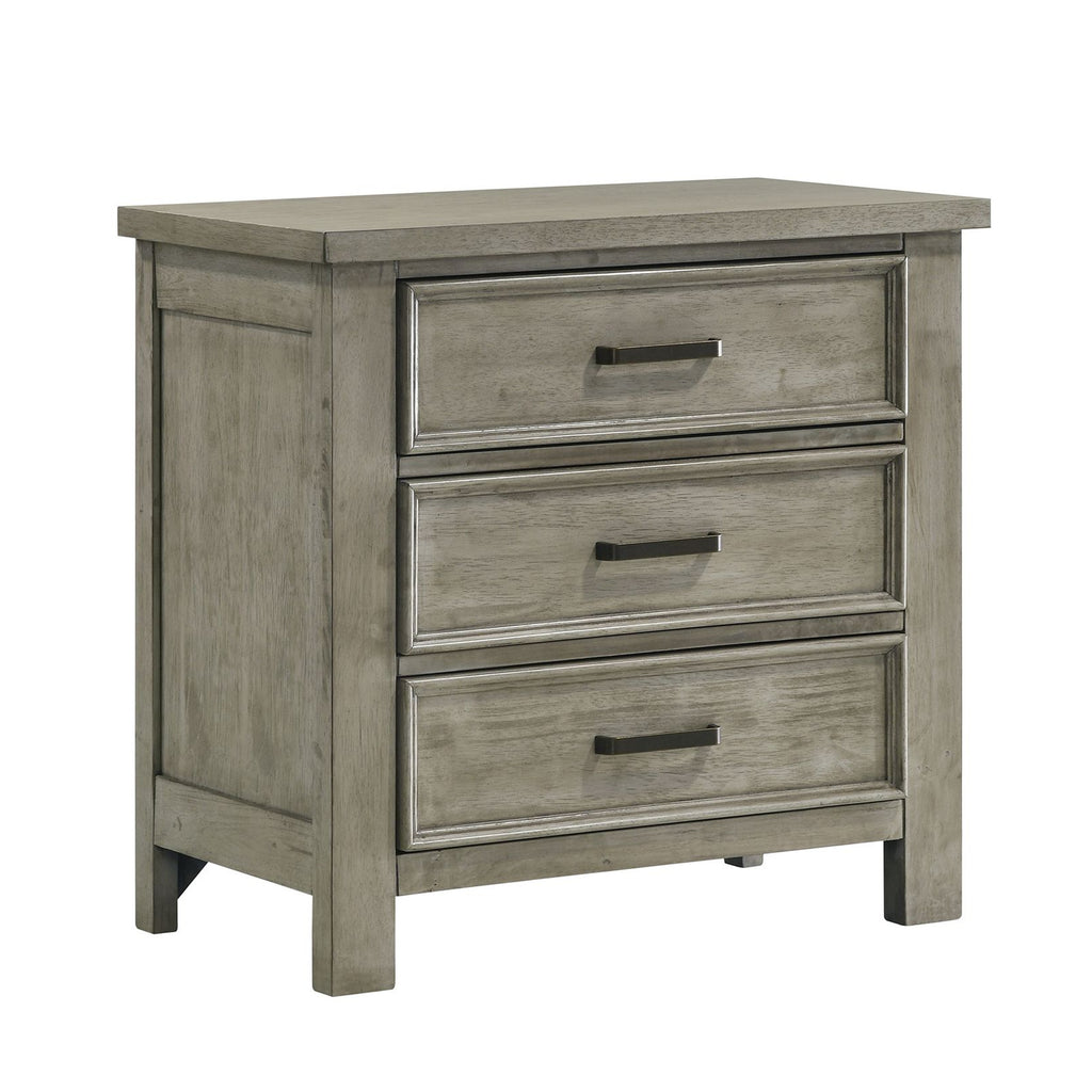 Sullivan 3-Drawer Nightstand In Drift Grey