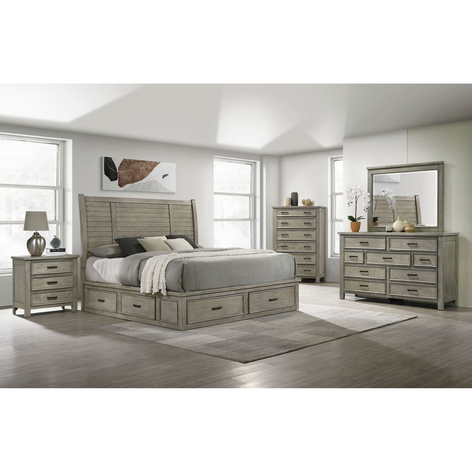 Sullivan 3-Drawer Nightstand In Drift Grey