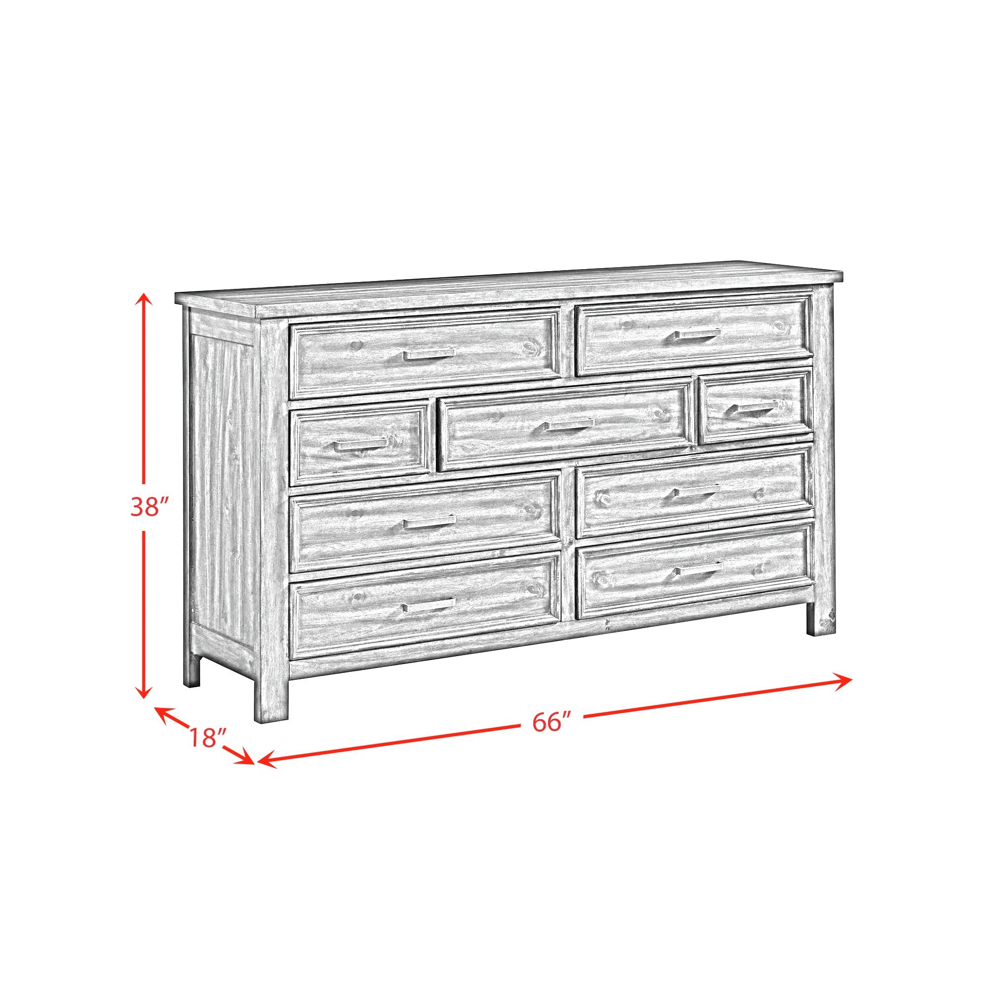 Sullivan 9-Drawer Dresser In Rich Cherry