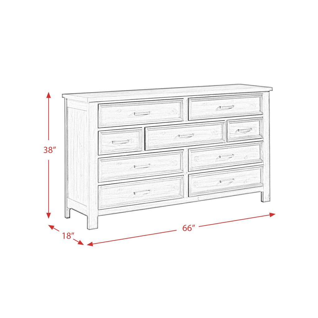 Sullivan 9-Drawer Dresser In Drift Grey