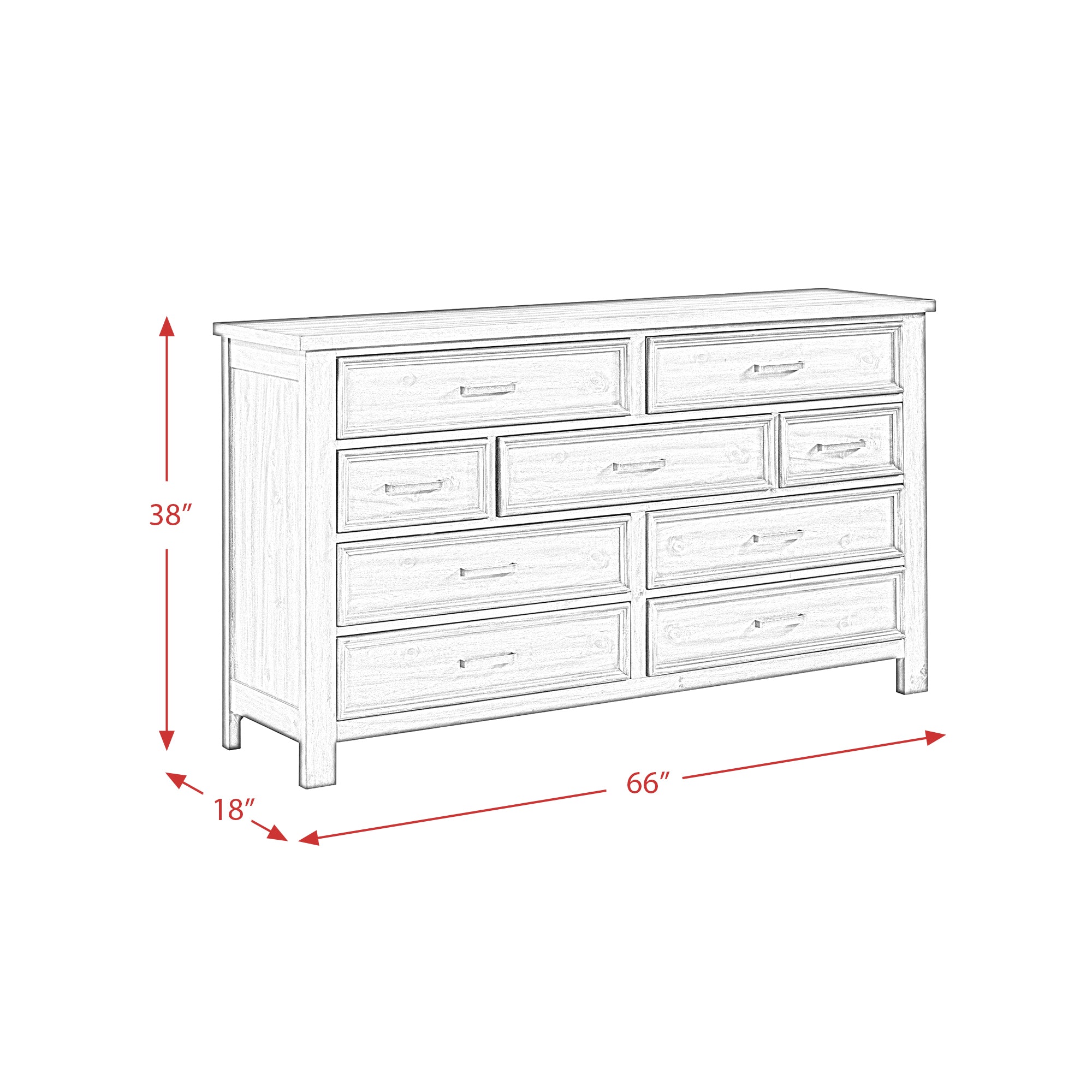 Sullivan 9-Drawer Dresser In Drift Grey