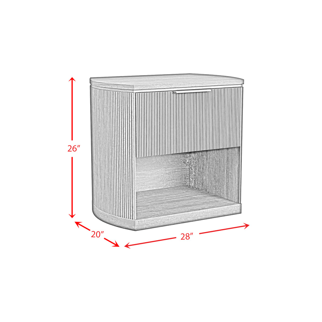 Sylvie 1-Drawer Nightstand With Touch Light In Natural Led