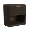Sylvie 1-Drawer Nightstand With Touch Light In Dark Brown Led