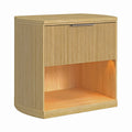 Sylvie 1-Drawer Nightstand With Touch Light In Natural Led