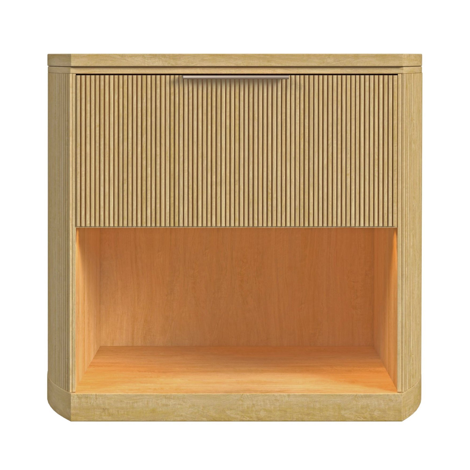 Sylvie 1-Drawer Nightstand With Touch Light In Natural Led