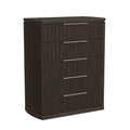 Sylvie 5-Drawer Chest In Dark Brown