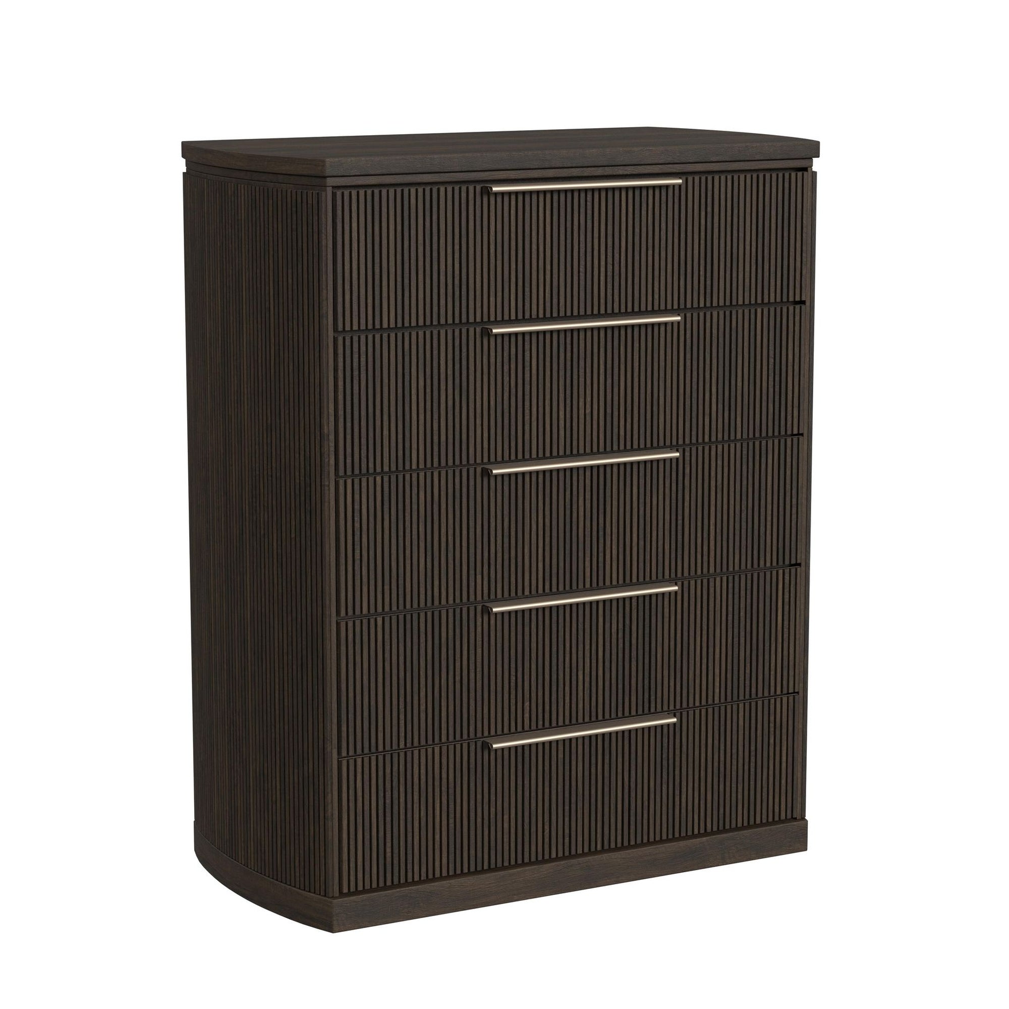 Sylvie 5-Drawer Chest In Dark Brown