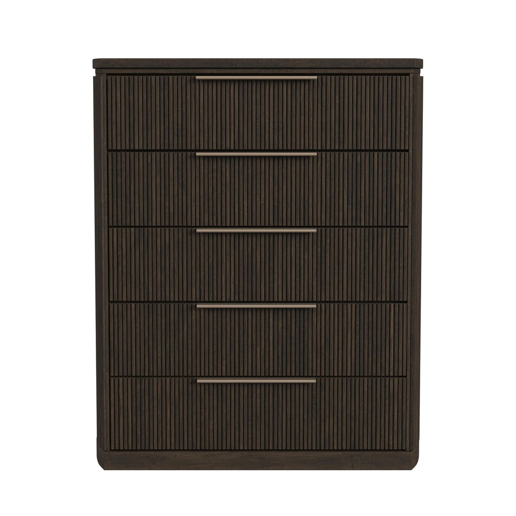 Sylvie 5-Drawer Chest In Dark Brown