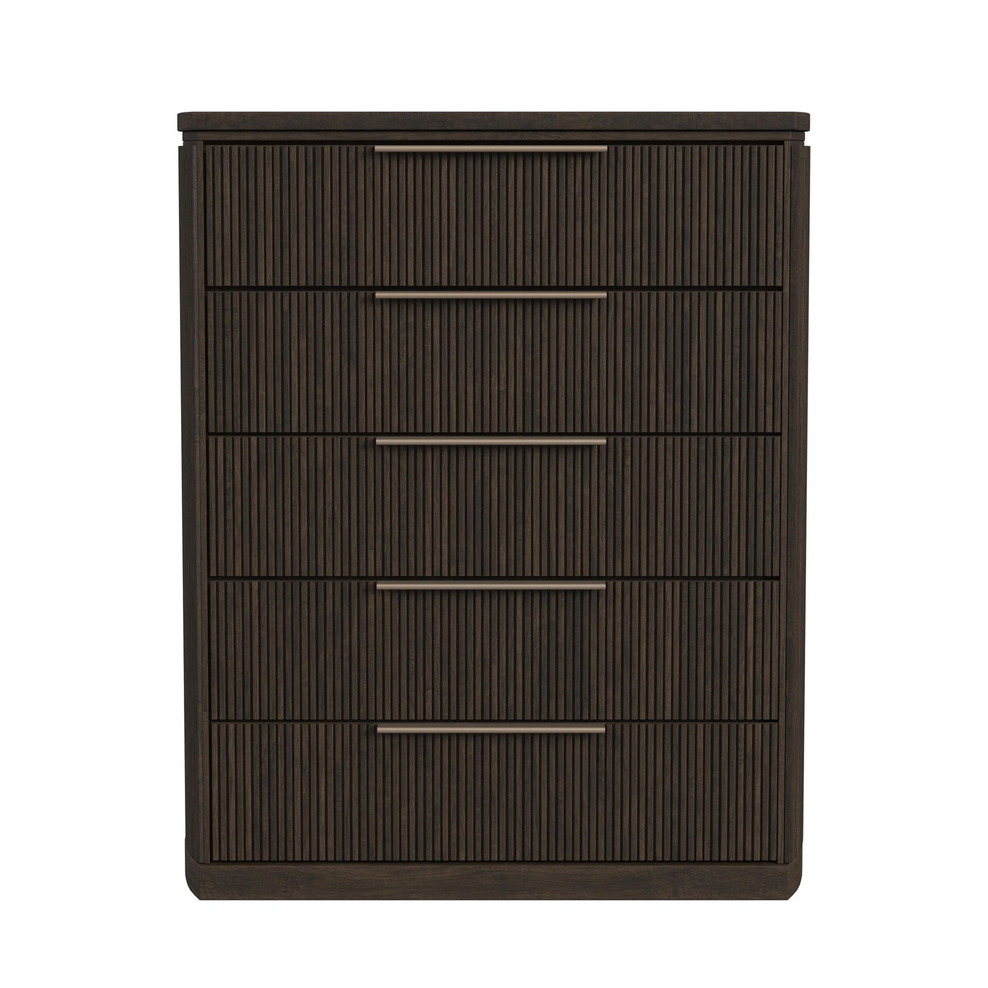 Sylvie 5-Drawer Chest In Dark Brown