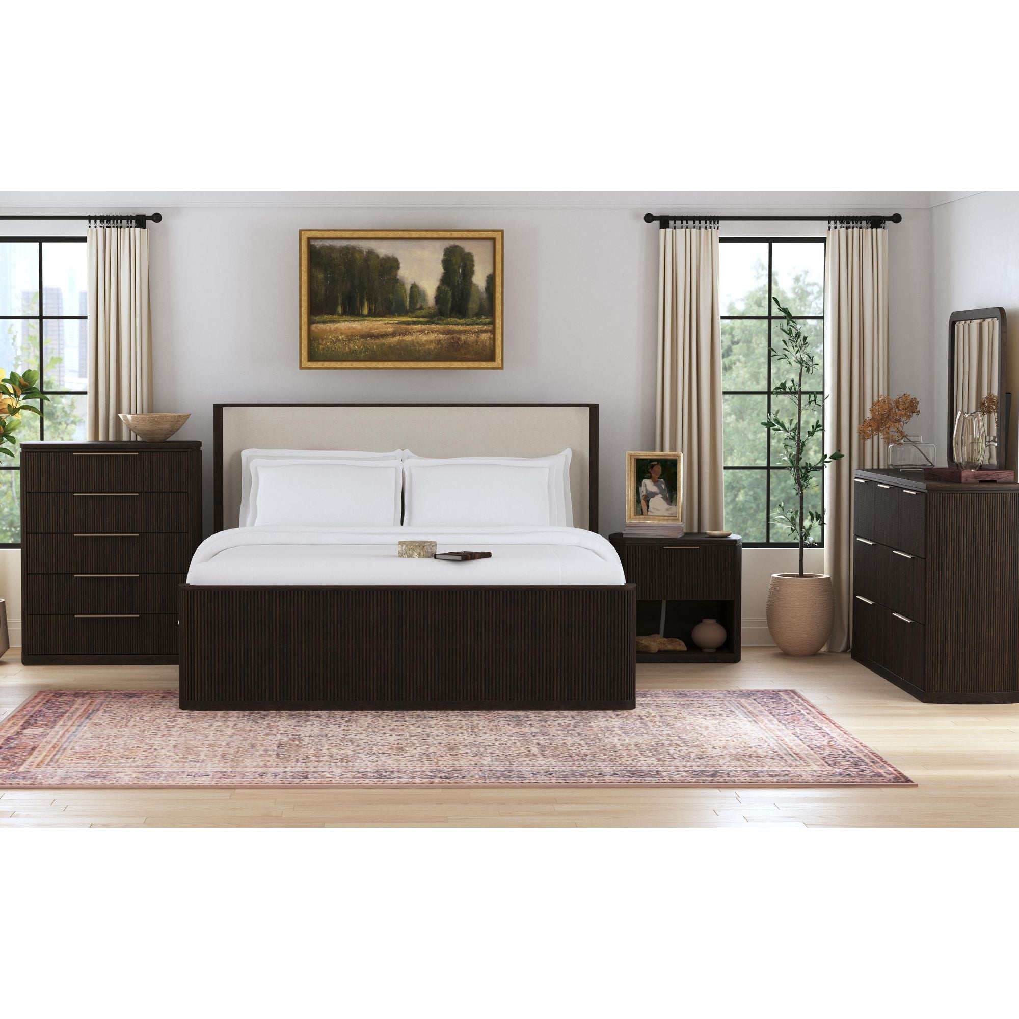 Sylvie 7-Drawer Dresser In Dark Brown