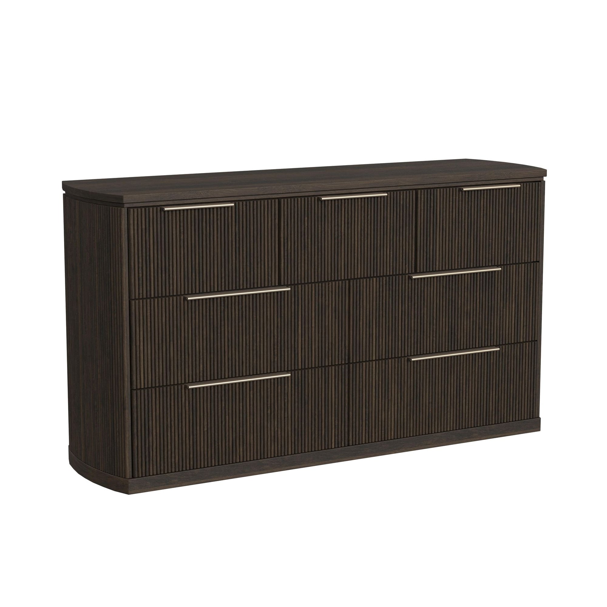 Sylvie 7-Drawer Dresser In Dark Brown