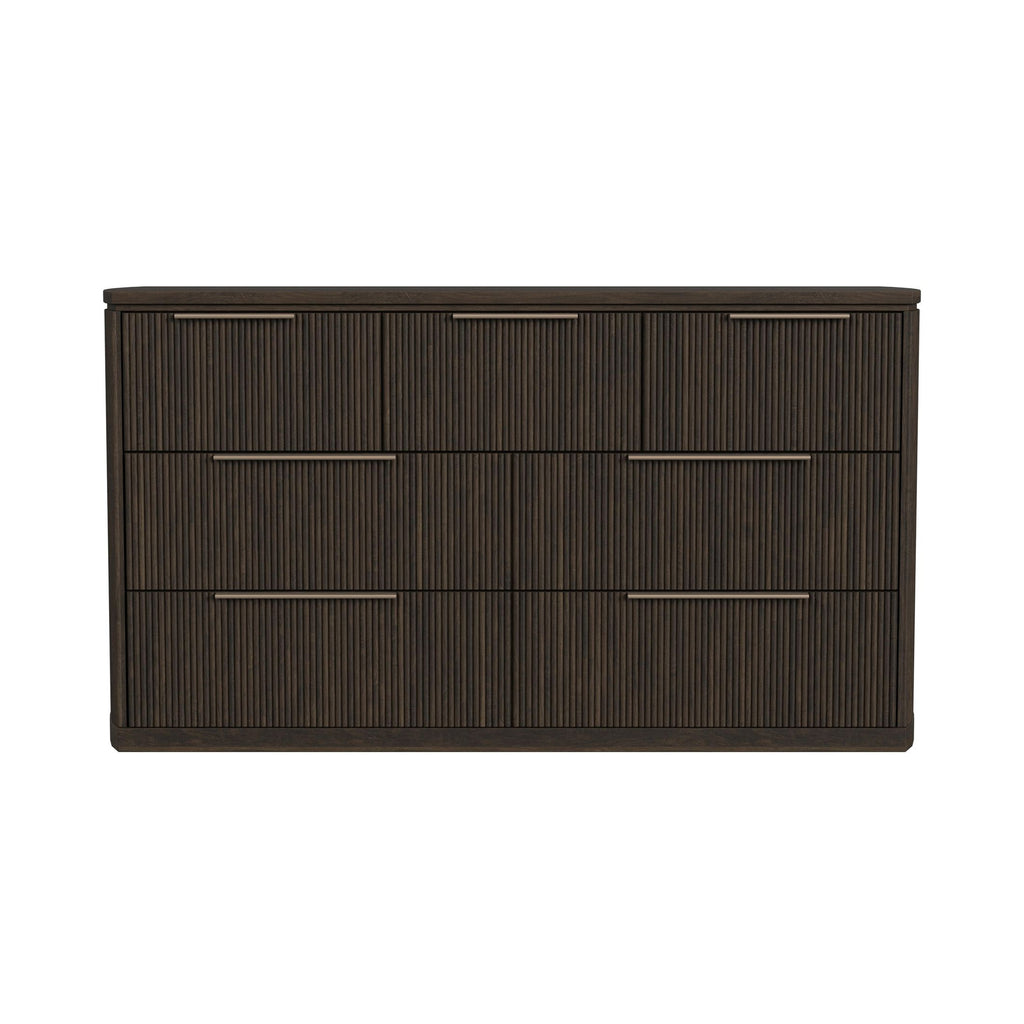 Sylvie 7-Drawer Dresser In Dark Brown
