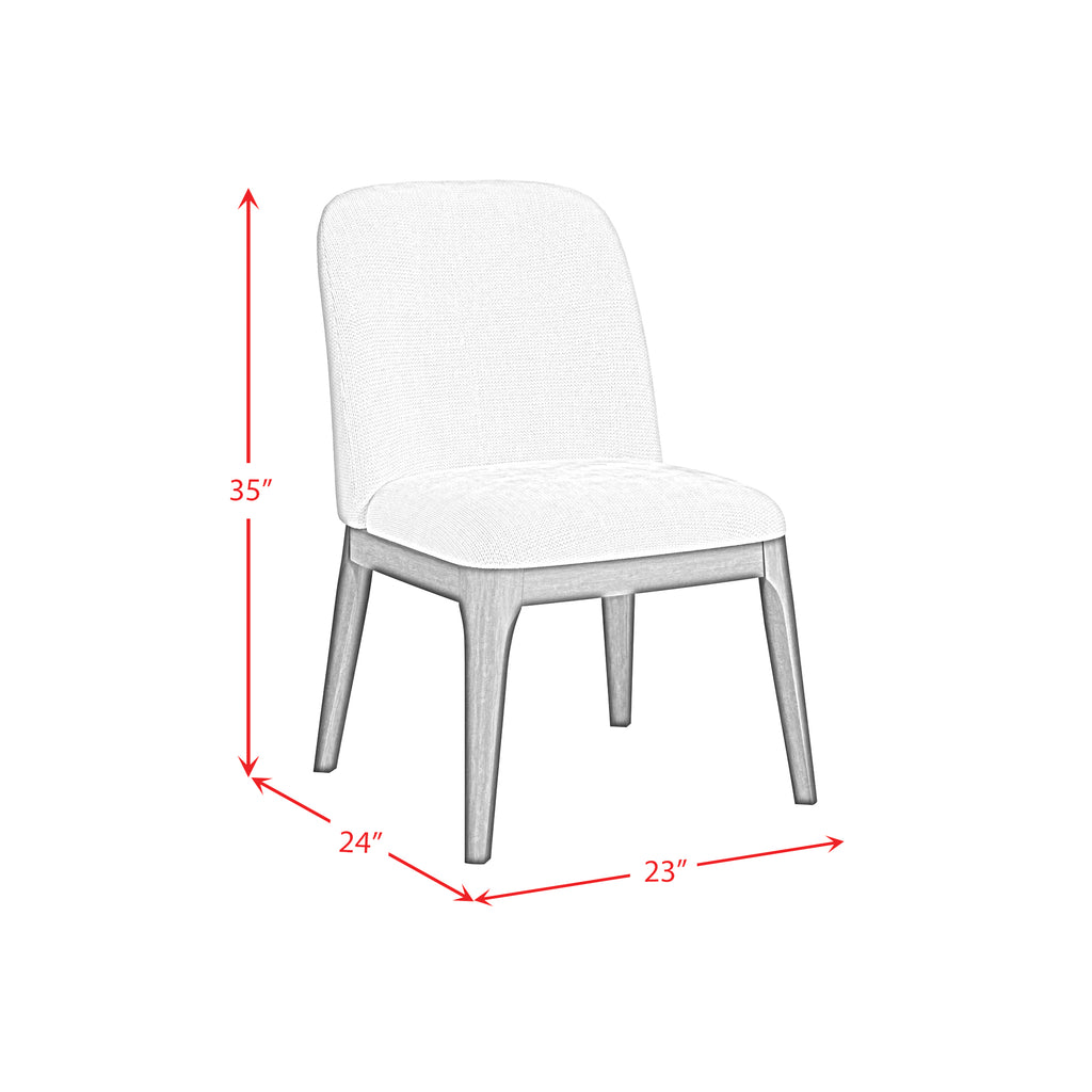 Sylvie Dining Side Chair With White Fabric In Dark Brown (2 Per Carton)
