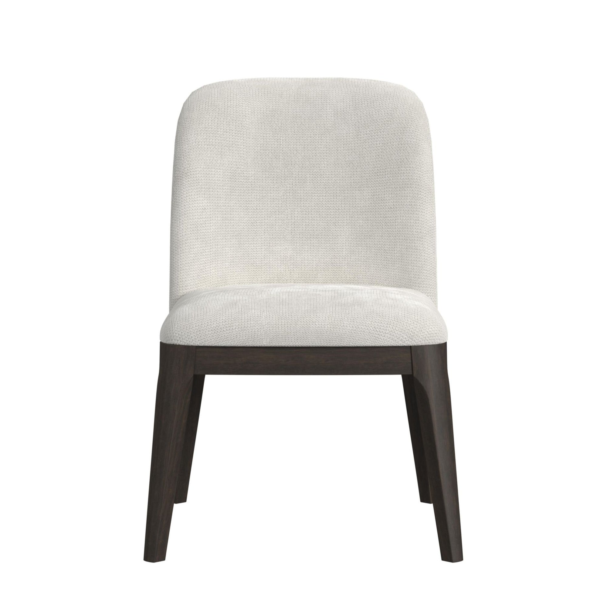 Sylvie Dining Side Chair With White Fabric In Dark Brown (2 Per Carton)