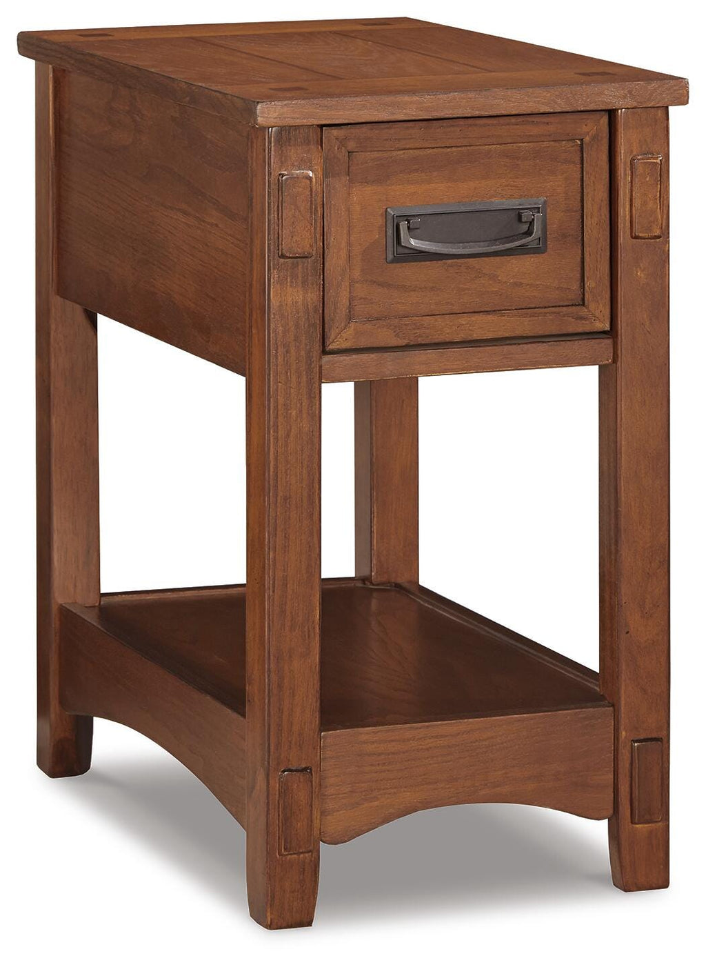 Breegin Chairside End Table in Brown, angle view