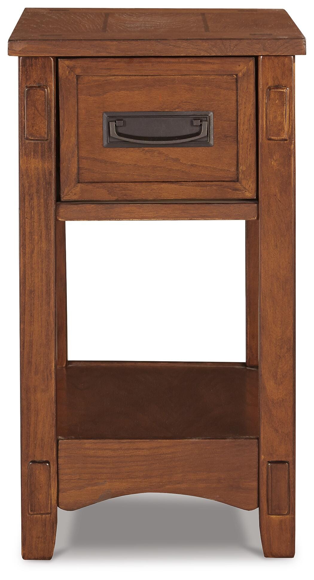 Breegin Chairside End Table in Brown, front view