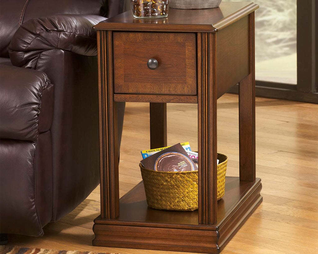 Breegin Chairside End Table in Brown, lifestyle view