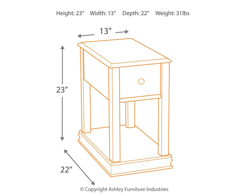 Breegin Chairside End Table in Brown, alternate view 13
