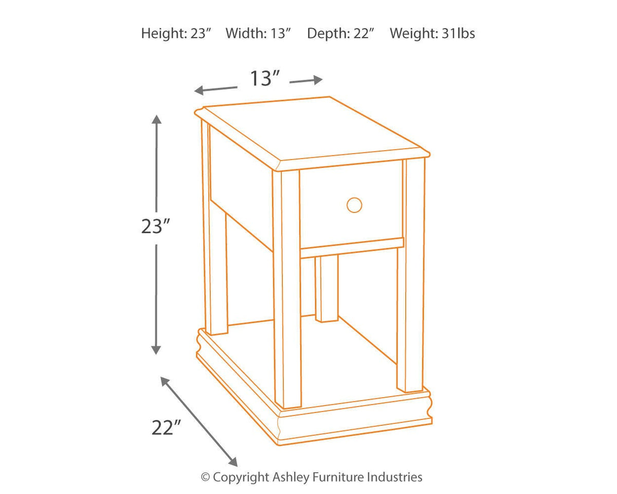 Breegin Chairside End Table in Brown, alternate view 13