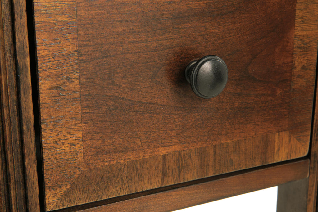 Breegin Chairside End Table in Brown, detail view