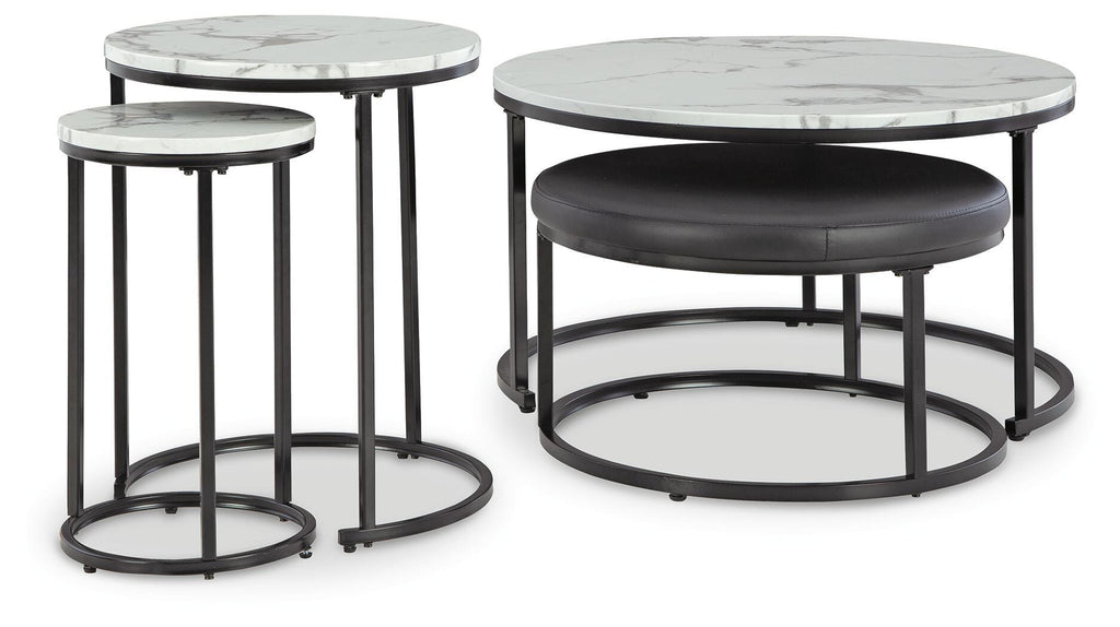 Jusmour Table (Set of 4) in Black/White, alternate view 4
