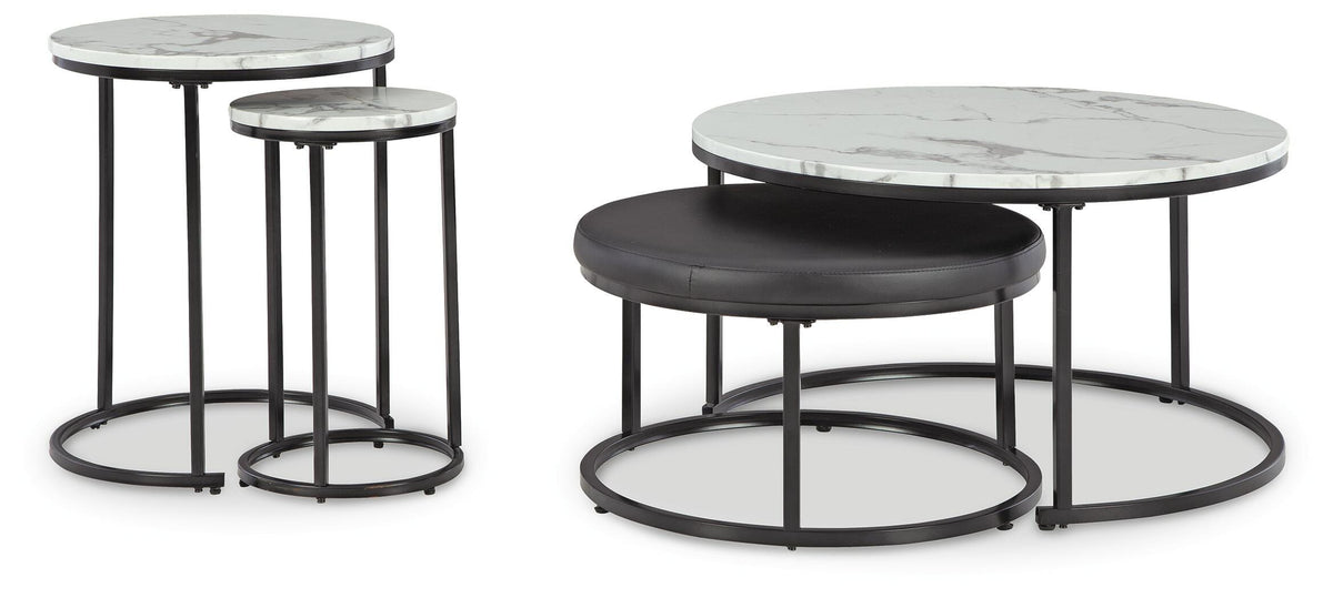 Jusmour Table (Set of 4) in Black/White, alternate view 2